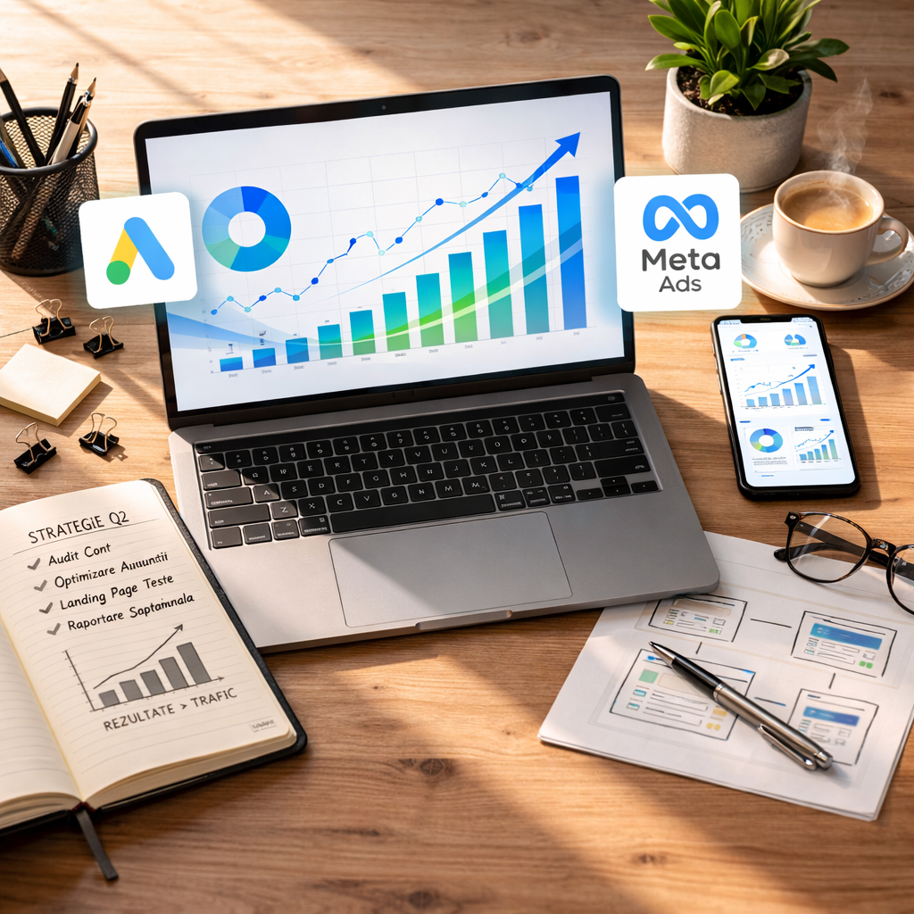 Campanii Google Ads și Meta Ads administrate de Marksolutions
